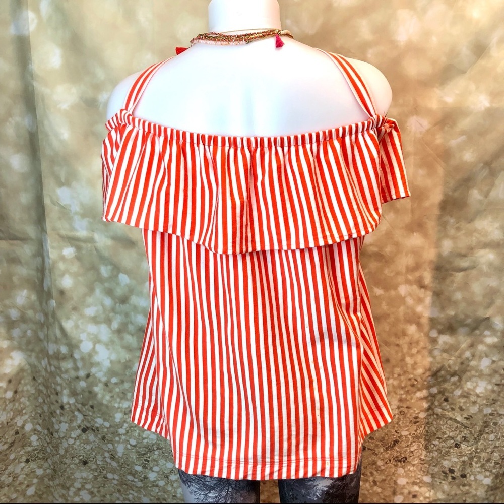 Women J Crew off shoulder stripped tank top , XXL - Picture 2 of 7